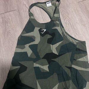 Gymshark Men's Camo Tank Top in Dark Green & Olive